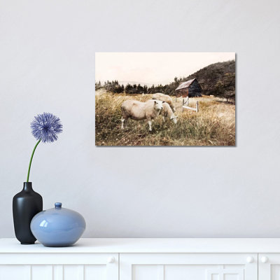 Sheep in the Meadow 1 Piece Wrapped Canvas Wall Art