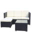 Mobilier de jardin extérieur pour patio, ensembles de canapés rembourrés 5 pièces et table basse