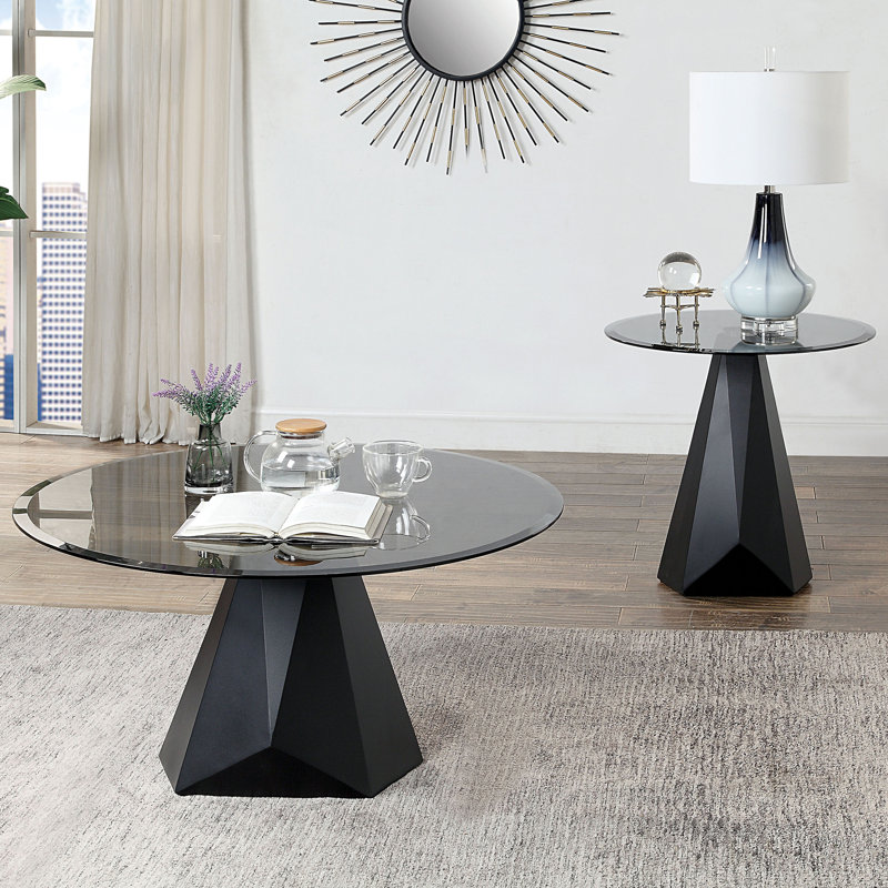 Didima 2 - Piece Glass Top Living Room Table Set