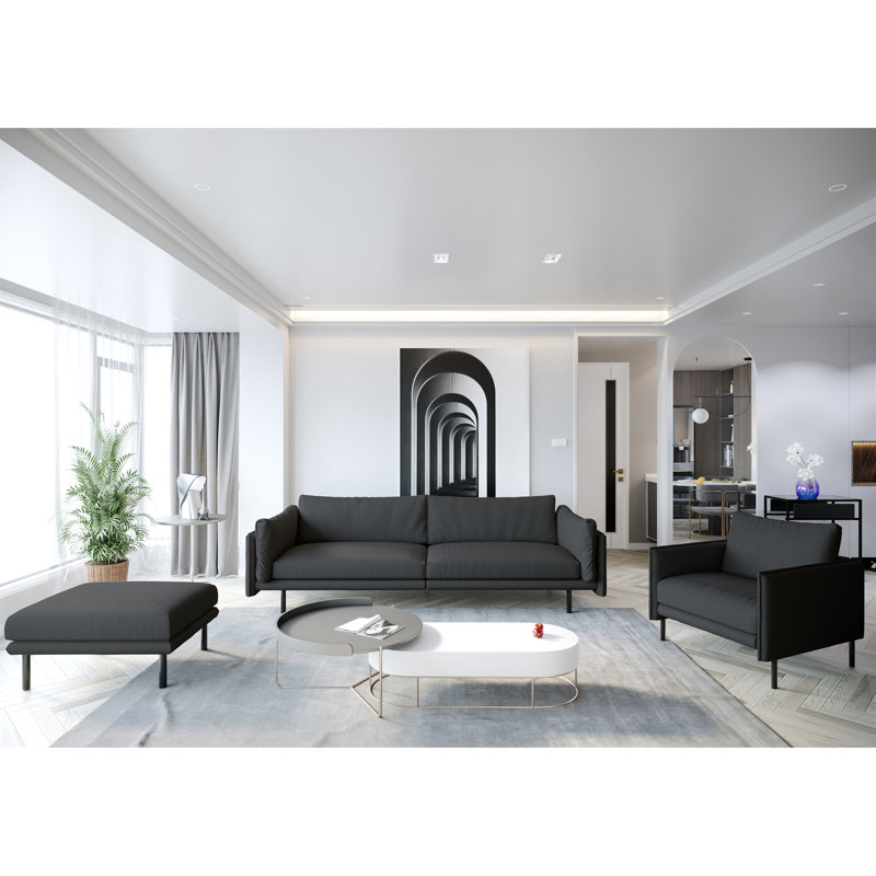 David Upholstered Armchair, Black