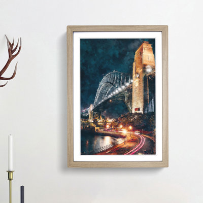 Sydney Harbour Bridge Australia Abstract - Picture Frame Painting Print