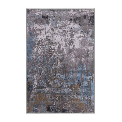 Tapis abstrait gris / bleu Cappiello