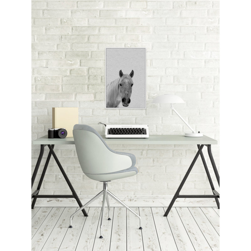 Big Nosed Horse 1 Piece Floater Frame Wall Art on Canvas, 46 cm H x 30 cm W x 4 cm D