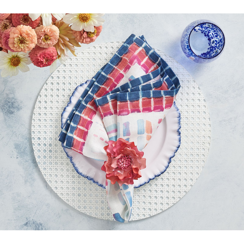Kaleidoscope Napkin in Blue/Orange/Red