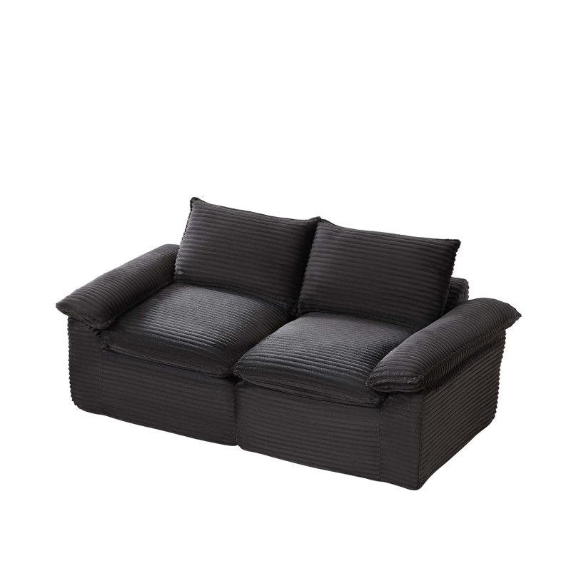 Canapé moderne en nuage de velours côtelé, peut être combiné librement et offre une expérience d'assise confortable