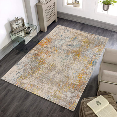 Antebi Rectangle Abstract Dhurrie Area Rug