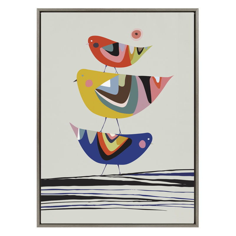 «The Family Tree» par Rachel Lee 3 Birdies Studio, reproduction d'art sur toile encadrée, H 41,5 po x l 31,5 po po, Gris