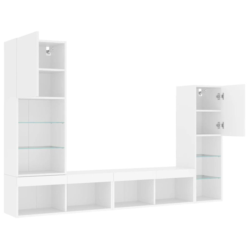 Unfinished Entertainment Centre for TVs up to 28" with Fireplace Included, White