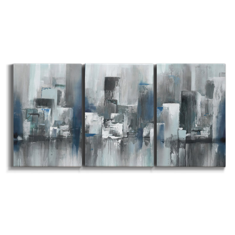 Wintery Horizon III - Toile encadrée multi-pièces, H 36 po x l 72 po x P 2 po