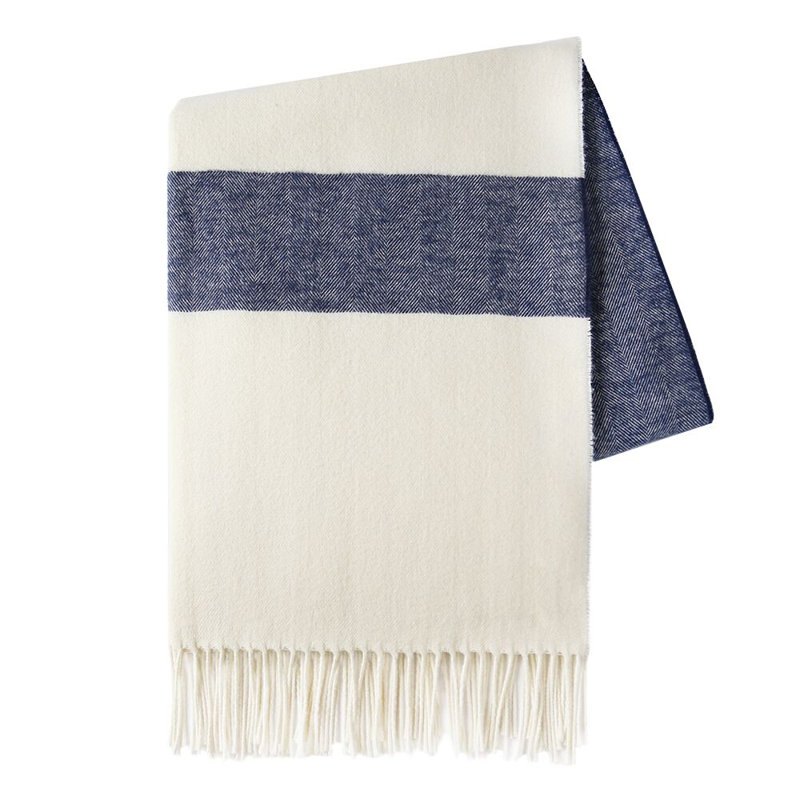 Jeté en mélange de coton Sydney, Bleu marine