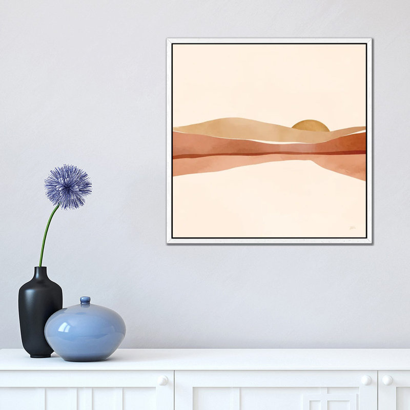 Blush Sunset 1 Piece Wall Art on Canvas, 45.72 cm H x 45.72 cm W, White Framed