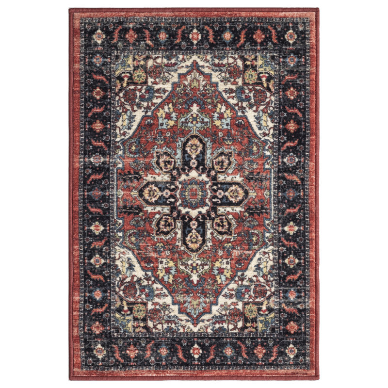 Tapis rouille antidérapant et lavable Lyanne, Rectangle 2 pi 2 po x 3 pi 3 po