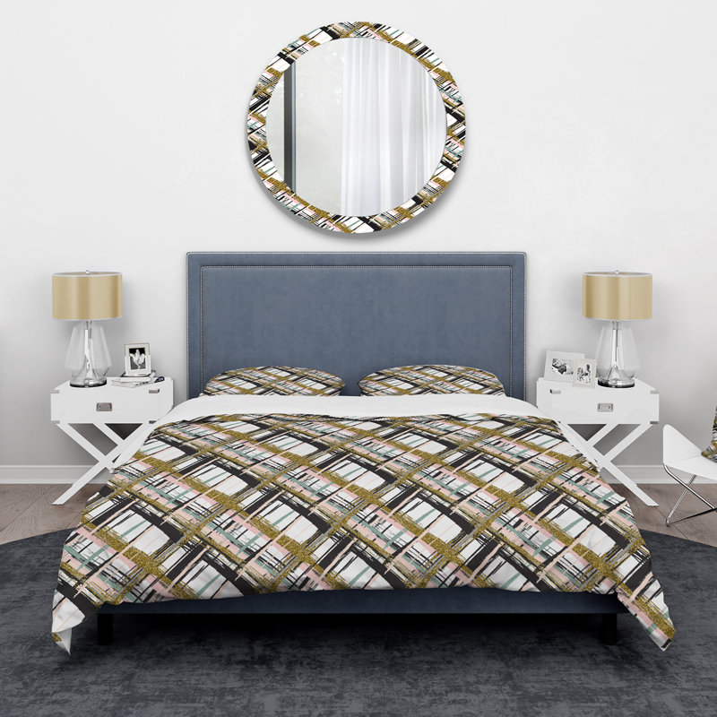 Ensemble de housse de couette en microfibre rose clair / gris Phinnaeus, Housse de couette très grand + 2 très grandes ta