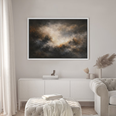 Moody Storm Clouds Abstract Artwork Framed Canvas Master Bedroom Wall Art Work Print