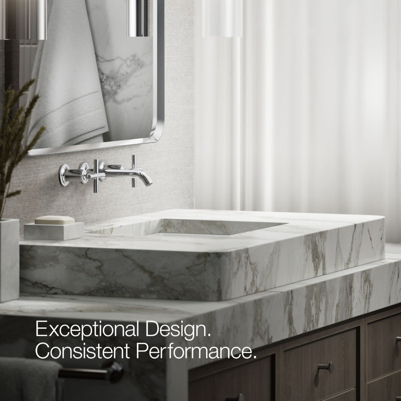Purist® Wall-Mounted Bathroom Faucet, Cross Handle, Polished Chrome