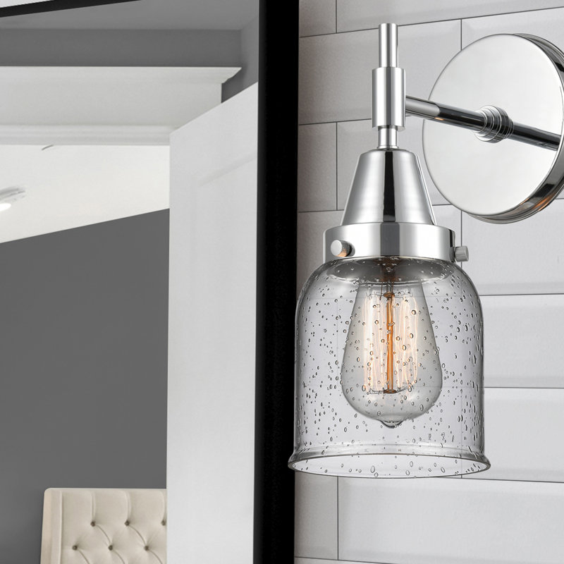 Gayle Chrome Armed Sconce, LED, Seedy, Polished Chrome