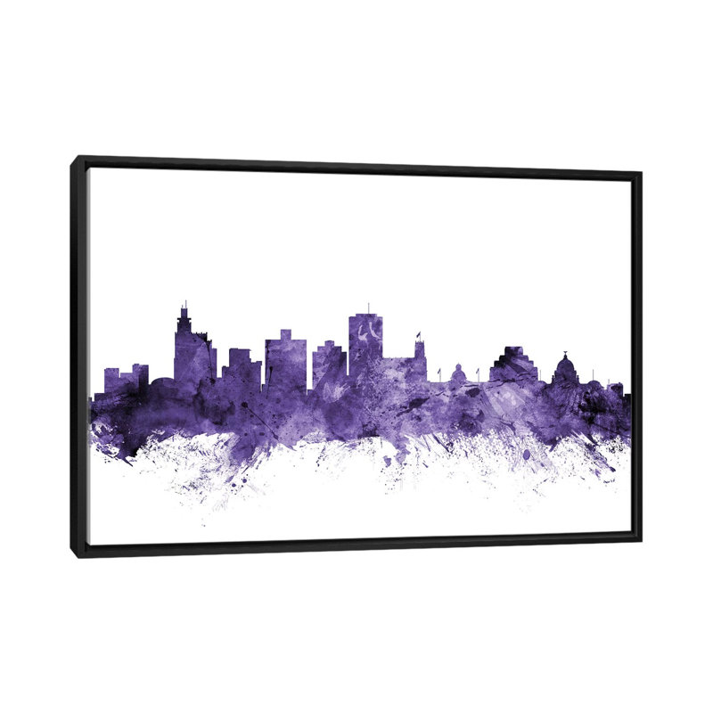«Jackson, Mississippi Skyline» par Michael Tompsett, impression sur toile tendue, H 18 po x l 26 po x P 1,5 po, Pas de tapis