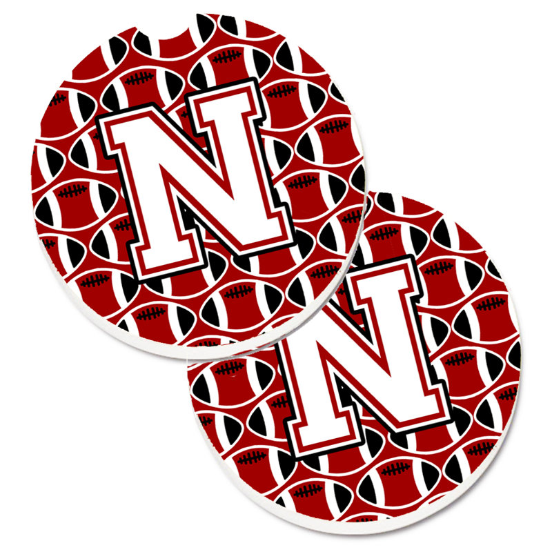 Sous-verre de football, N, Cardinal / blanc