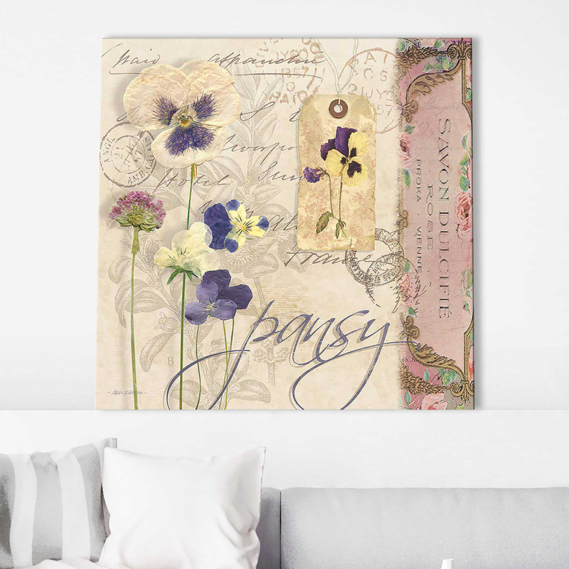 «Pansy (Square)» par Carol Robinson, reproduction, Toile tendue, H 24 po x l 24 po x P 1,5 po