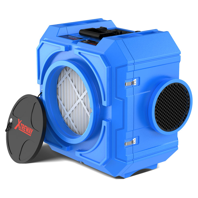 24.4 Inch Negative Air Scrubber, HEPA Filtration, Blue