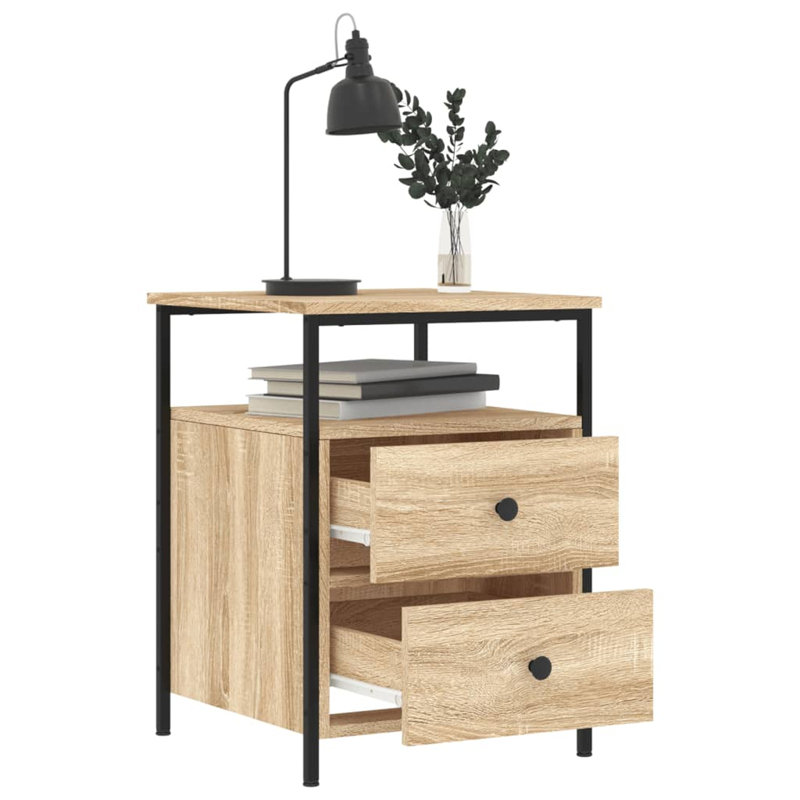 44cm W Bedside Table, Brown