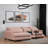 Stylish Corner Sofa, Pink Fabric, 59.1 x 130.0 x 35.4 inches | Beech Wood & Chipboard Frame, 100% Polyester, Dry-Cleanable | 28 DNS Soft Foam & Spring Support | Elegant Design with Walnut Legs for Modern Living Rooms-90667731