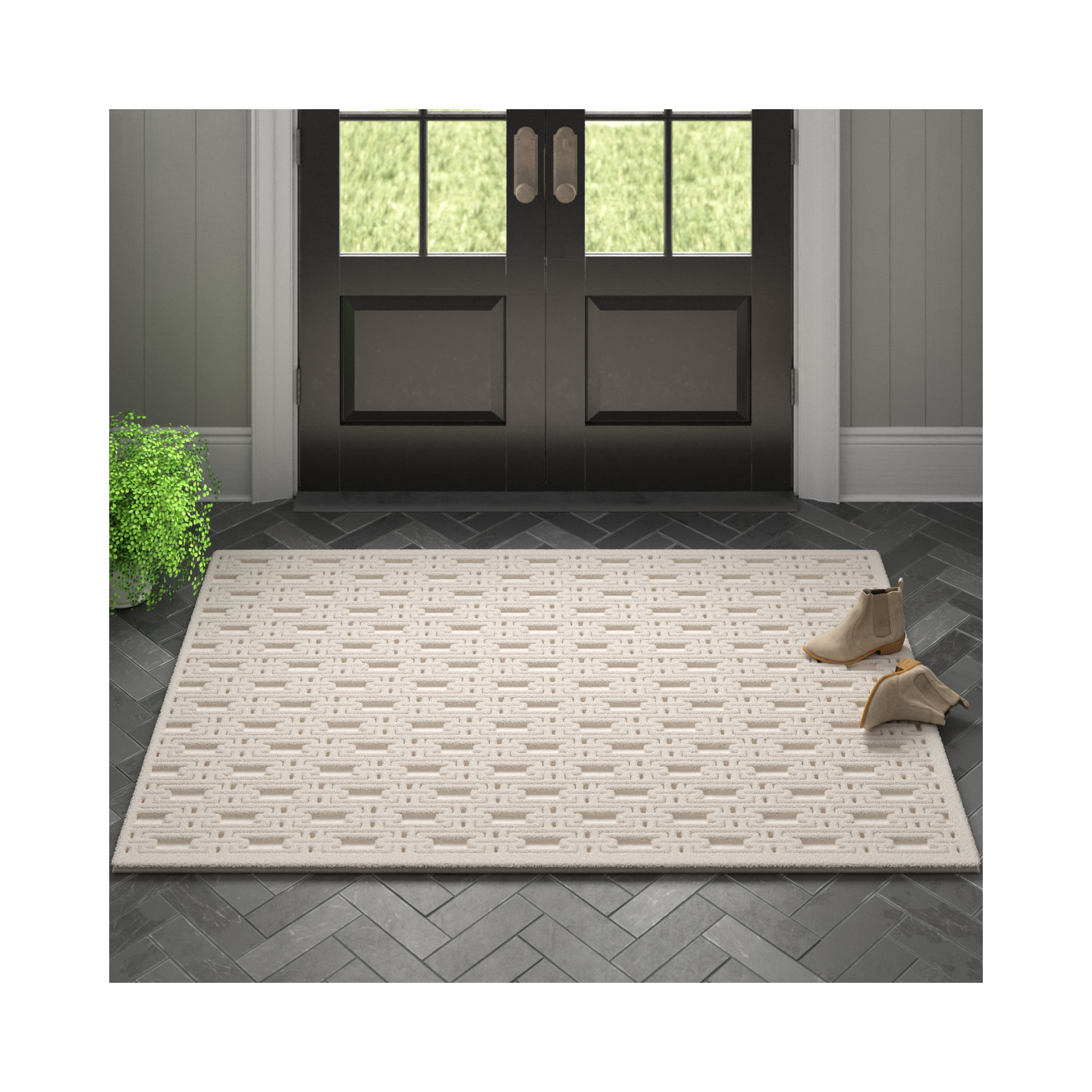 Edita Cream Rug, Rectangle 3'11" x 5'11"
