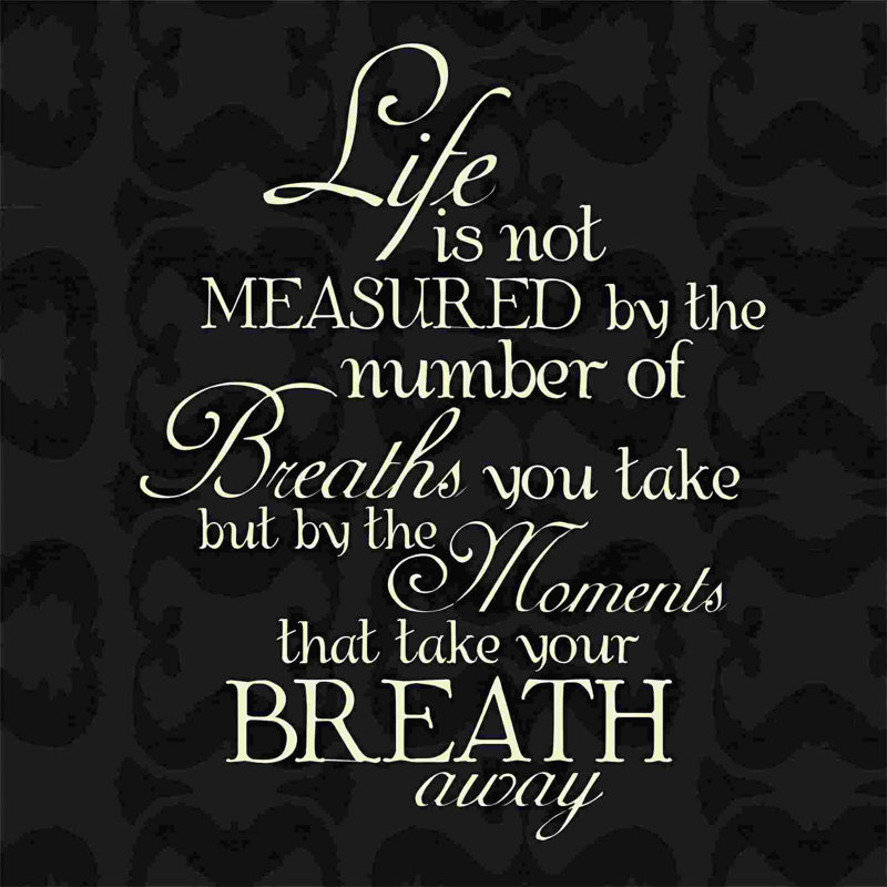 «Life Breath 3», art textuel sur toile tendue, H 12 po x l 12 po