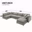 Canapé-lit modulaire de 130 po et 65 po, ensemble de canapé modulaire en chenille 6 places avec repose-pieds, combinaison libre, canapé-lit convertible en U pour salon, appartement, 3 couleurs-1772746828