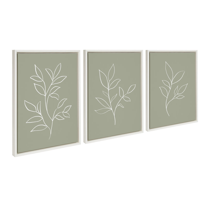 «Modern Sage Green Botanical Line», ensemble de croquis 1, 2 et 3 par The Creative Bunch Studio