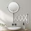 Round Chrome Metal LED Lighted Magnifying Extension Wall Mounted Bathroom Vanity Makeup Mirror-1235222239