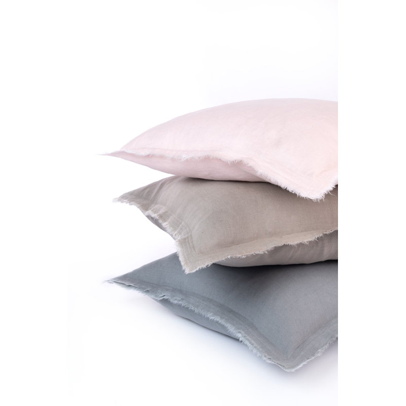 Brisben Linen Solid Colour Sham Set, Ash Grey, King