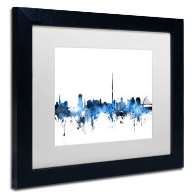 « dublin ireland horizon white », impression encadrée