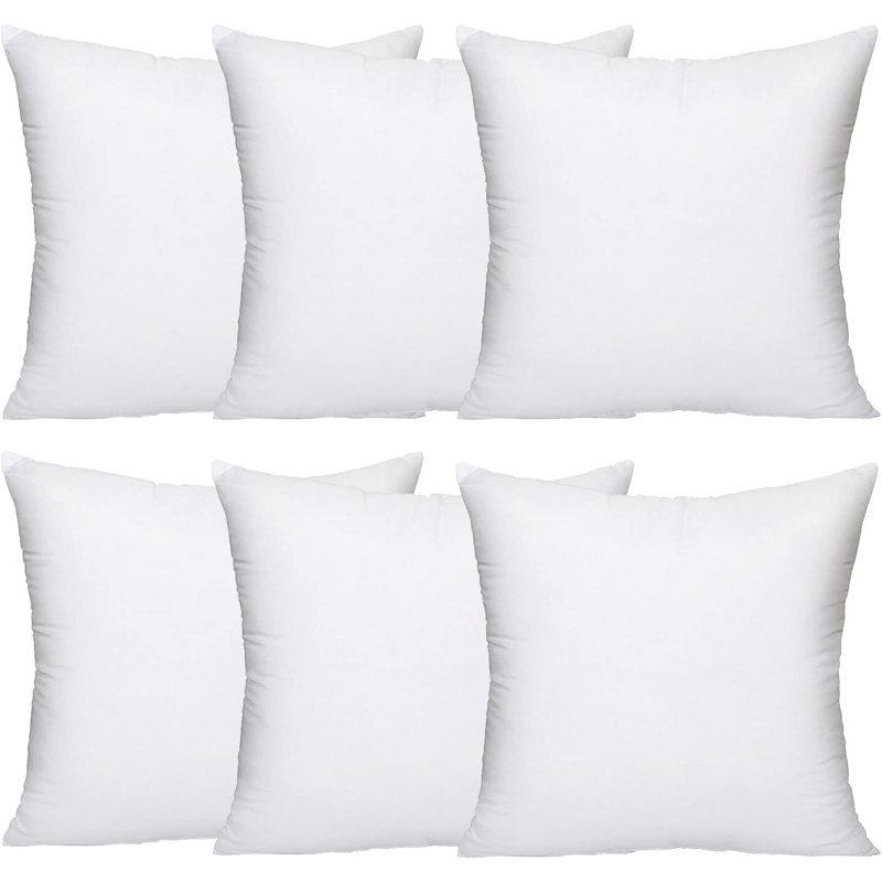 White Square Microfibre Bounce Cushion Cushion Pad, 45cm H x 45cm W x 2.5cm D