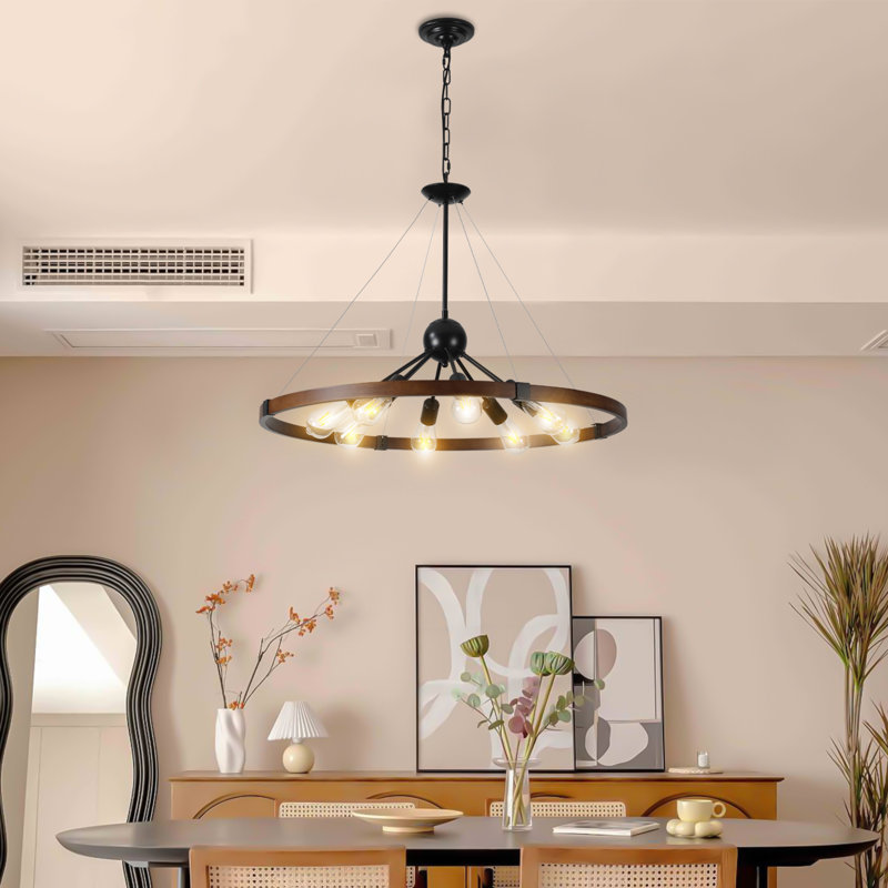 Ociel 8 - Light Wagon Wheel Chandelier