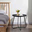 Table d'appoint d'extérieur rose ACEHome, table basse ronde à décor moderne, petit canapé en métal pour le salon, la chambre à coucher, le jardin, le balcon et le porche-138966771-138966778
