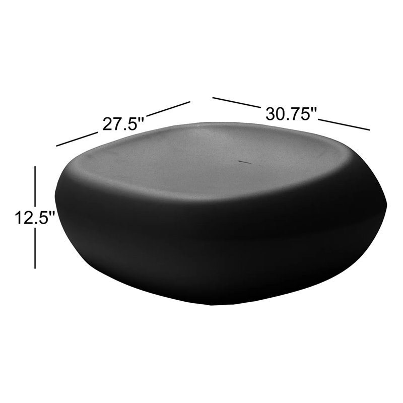 Noma Outdoor Ottoman, Black