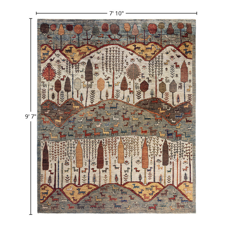 Tribal One-of-a-Kind Rectangle 7'10" X 9'7" Hand Knotted Area Rug