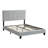 Size Upholstered Platform Bed Frame With Pull Point Tufted Headboard, Strong Wood Slat Support, Mattress Foundation, No Box Spring Needed, Easy Assembly, Grey