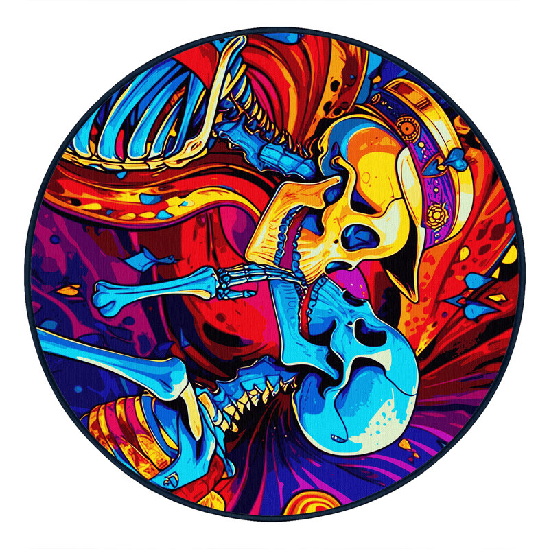 Chromatic Wave Rug, Round 4'