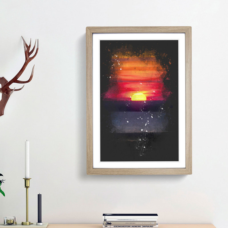 Sunset in Florida - Framed Print, 63cm H x 45cm W x 2cm D, Oak Framed