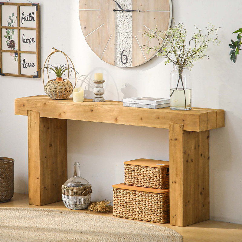 Console Table – Rustic Farmhouse Sofa Table for Entryway, Hallway, or Behind Couch