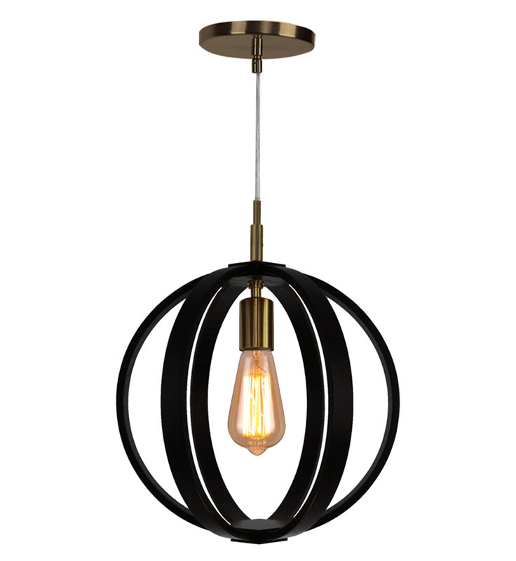 Jovany 1 - Light Single Pendant, Brushed Bronze, Wenge