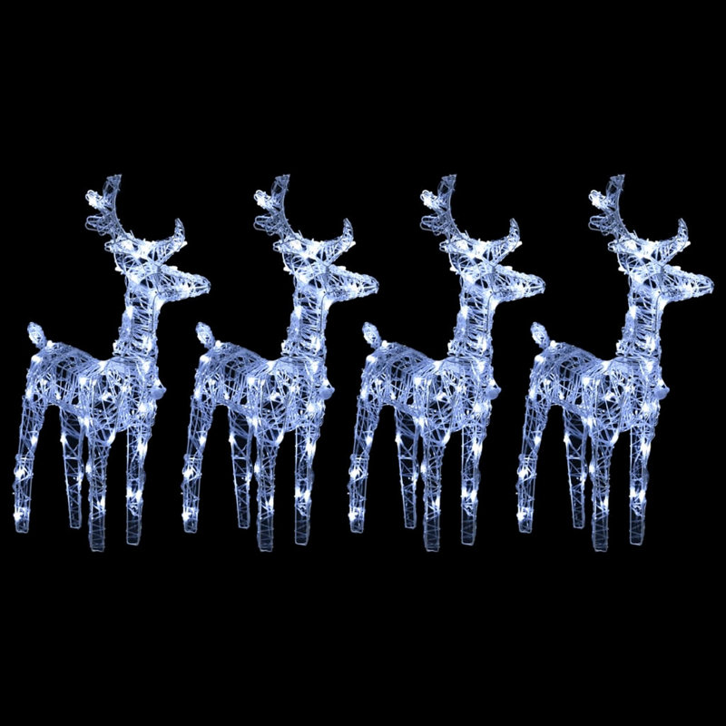 Ensemble de 4 décorations extérieures pour Noël, 160 lumières DEL blanc froid