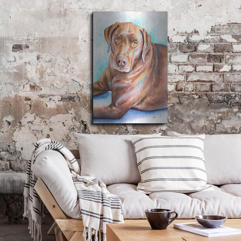 Red Barrel Studio® «Must Love Dogs Chocolate Lab» par Lindsay Kivi, art mural en métal, H 36 po x l 24 po