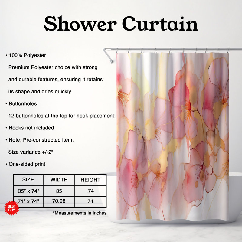 Rideau de douche Carriacou, H 74 po x l 71 po