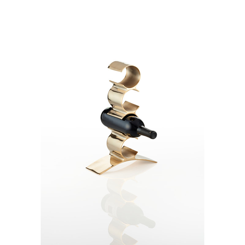 Munich 4 Bottle Tabletop Wine Bottle Rack, Gold