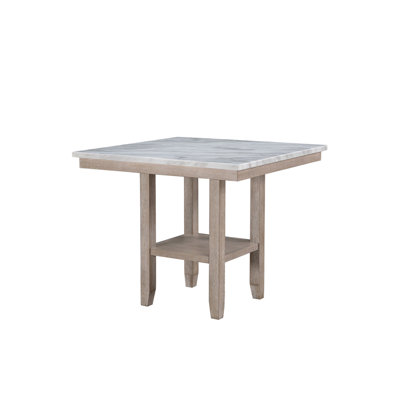Natural Colour Square-shaped Table, Solid Wood + , Transitional Style, 42 In X 36.68 In, 77 Lb Natural Bar Table With Square Shape, , Colour, 42"x42"x36.68", 77lb