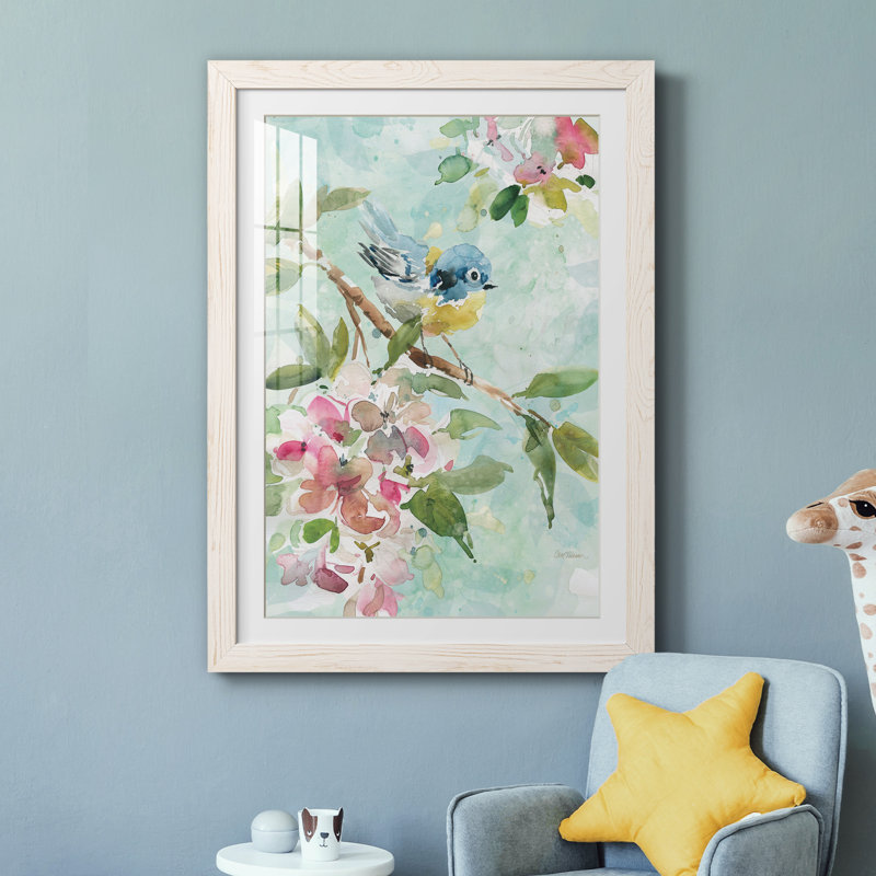 Asbury Garden Song I - peinture encadrée, Toile blanche encadrée, H 37,5 po x l 27,5 po x P 1,5 po
