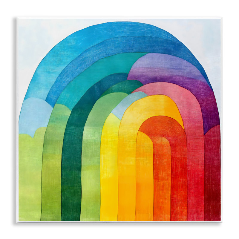 Vibrant Rainbow Arch Abstraction Wall Plaque, design by Creative Studio